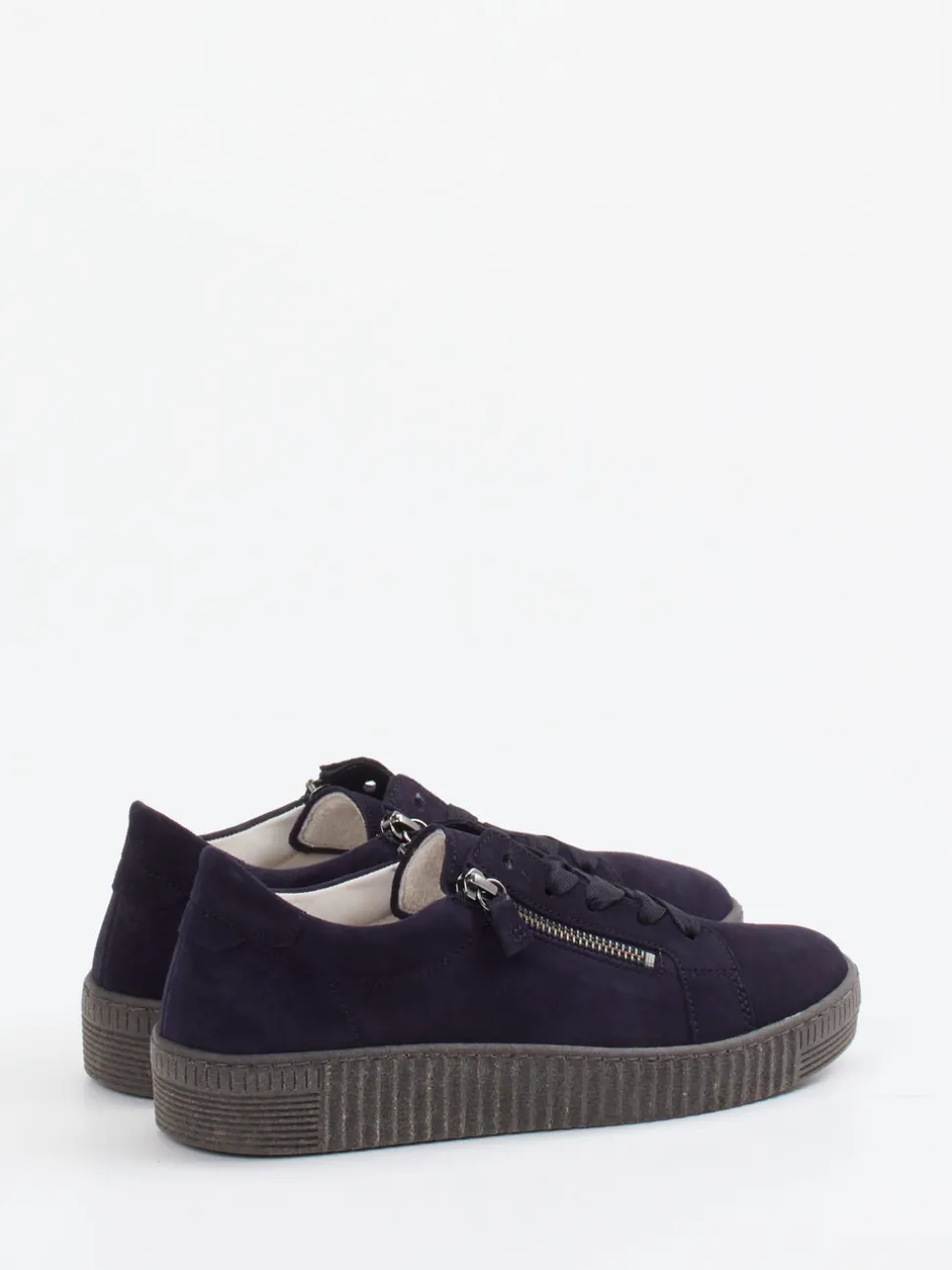 Gabor – Plateau-Sneaker aus Veloursleder Dunkelblau