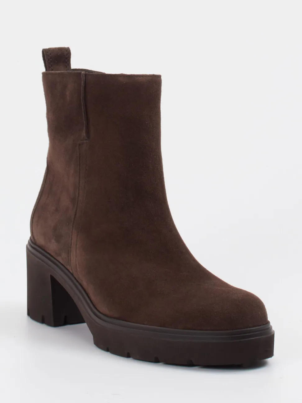 Gabor – Plateau-Stiefelette aus Veloursleder Dunkelbraun
