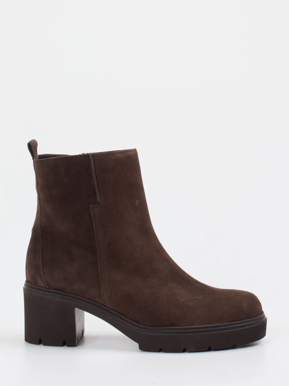 Gabor – Plateau-Stiefelette aus Veloursleder Dunkelbraun