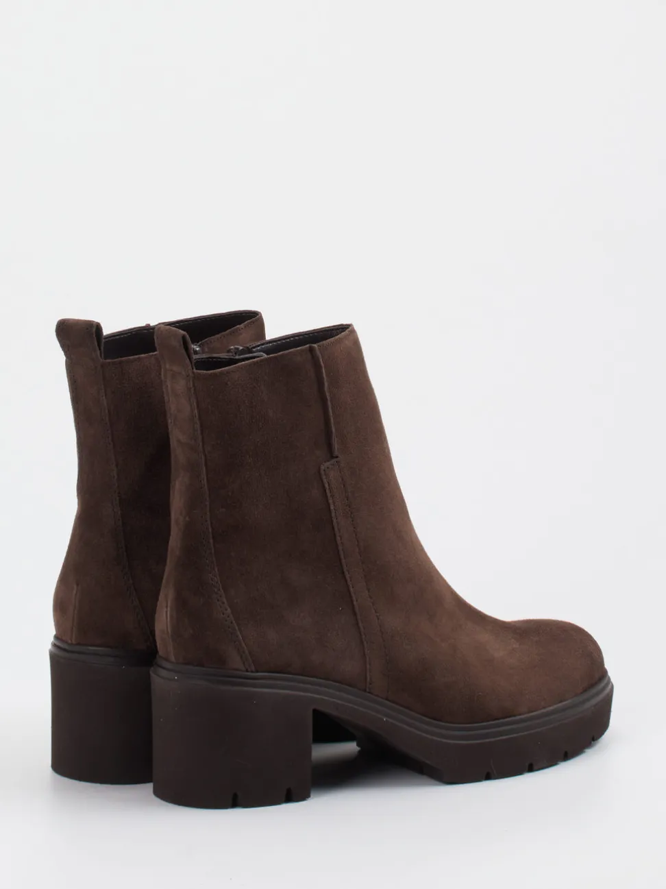 Gabor – Plateau-Stiefelette aus Veloursleder Dunkelbraun