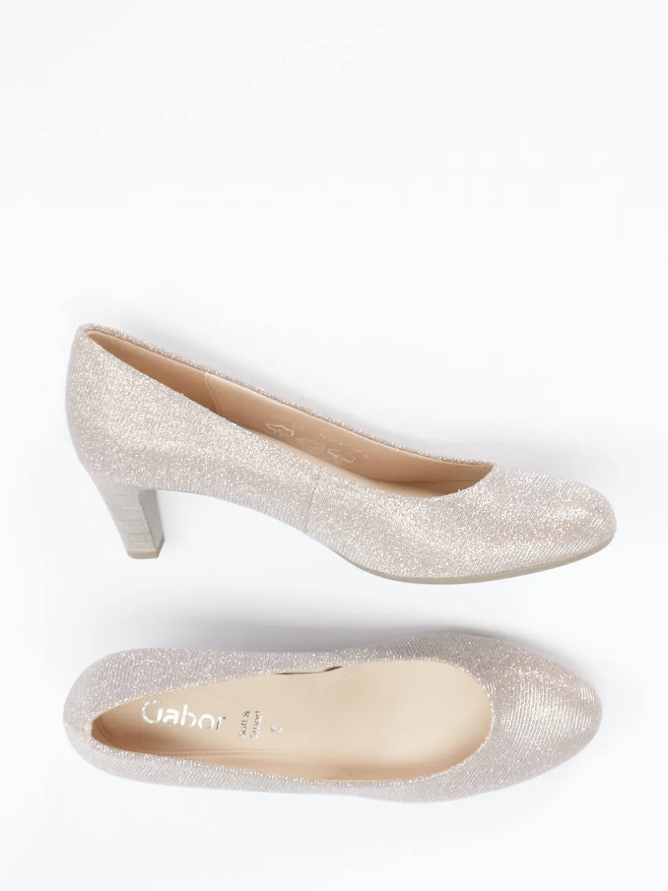 Gabor – Pumps aus Metallicleder in Champagner
