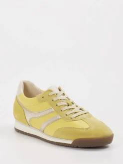 Gabor – Retro-Sneaker aus Veloursleder Pastellgelb