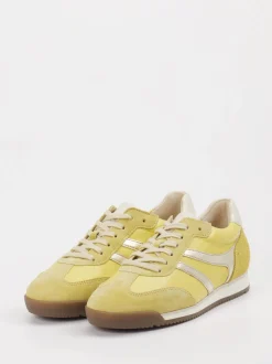 Gabor – Retro-Sneaker aus Veloursleder Pastellgelb