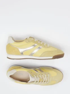 Gabor – Retro-Sneaker aus Veloursleder Pastellgelb