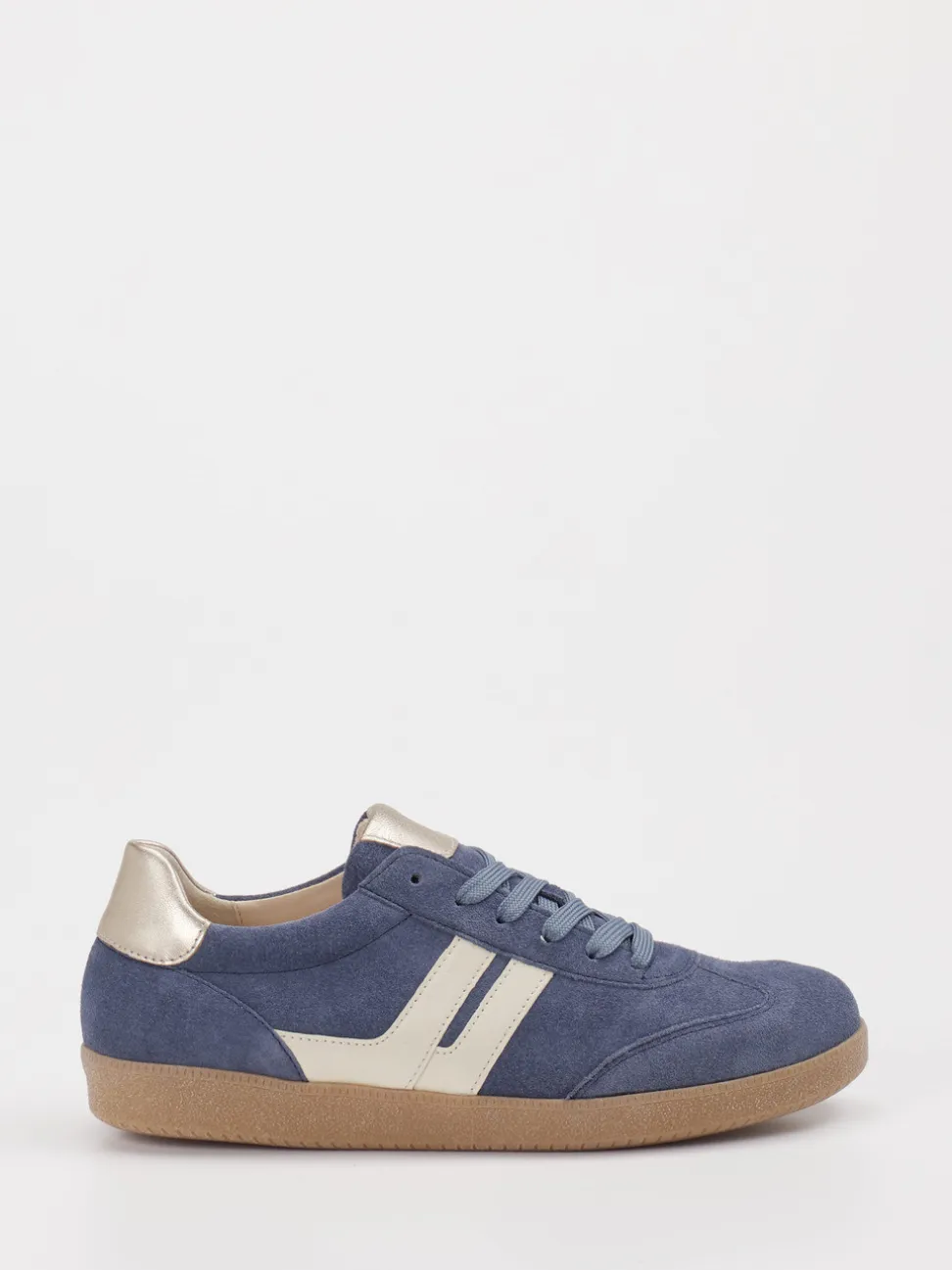 Gabor – Retro-Sneaker aus Velourleder jeansblau