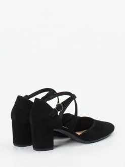 Gabor – Riemchenpumps aus Veloursleder schwarz