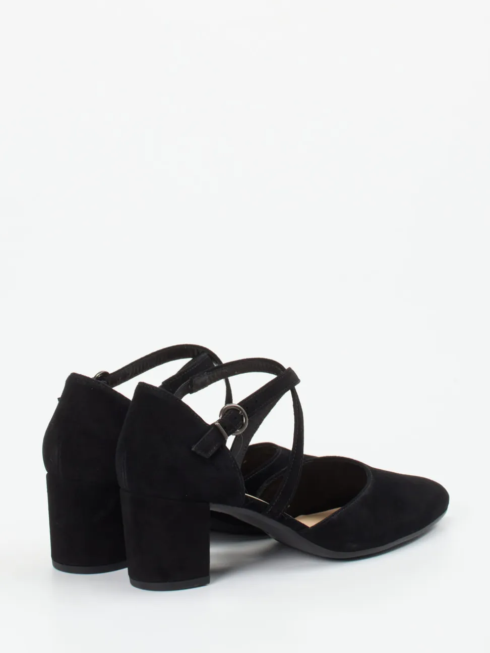 Gabor – Riemchenpumps aus Veloursleder schwarz