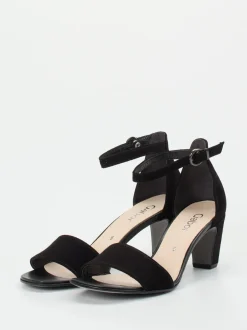 Gabor – Sandalette aus Veloursleder Schwarz
