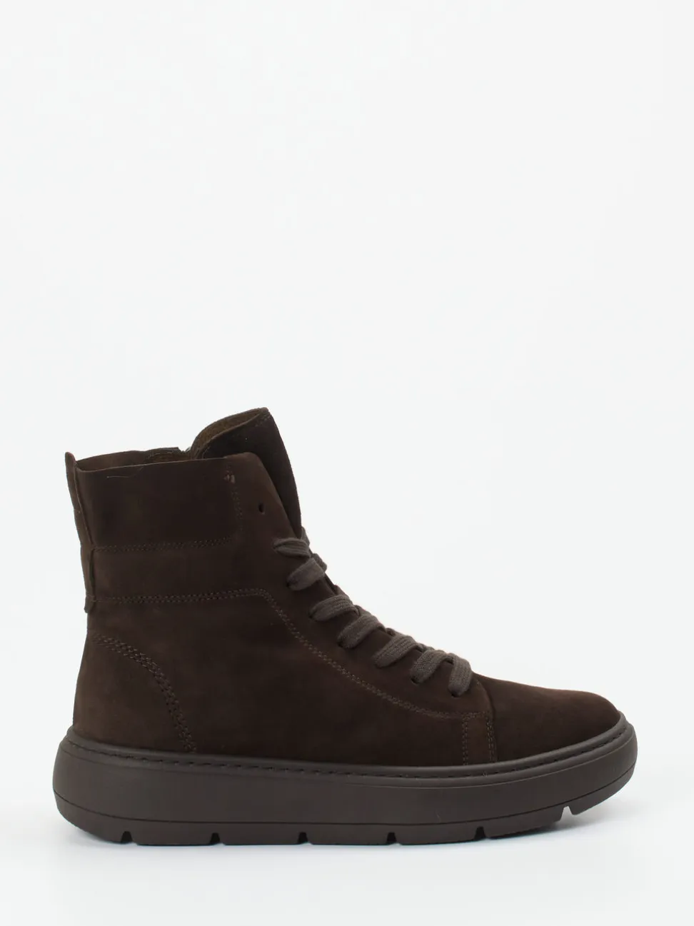 Gabor – Schnürboots aus Veloursleder Dunkelbraun