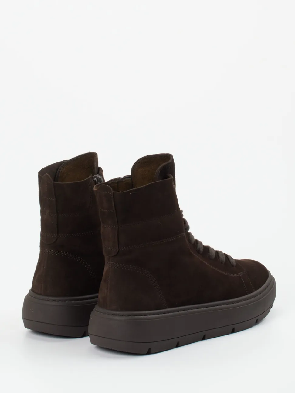Gabor – Schnürboots aus Veloursleder Dunkelbraun