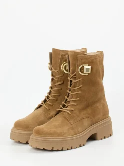 Gabor – Schnürboots aus Veloursleder camelbraun