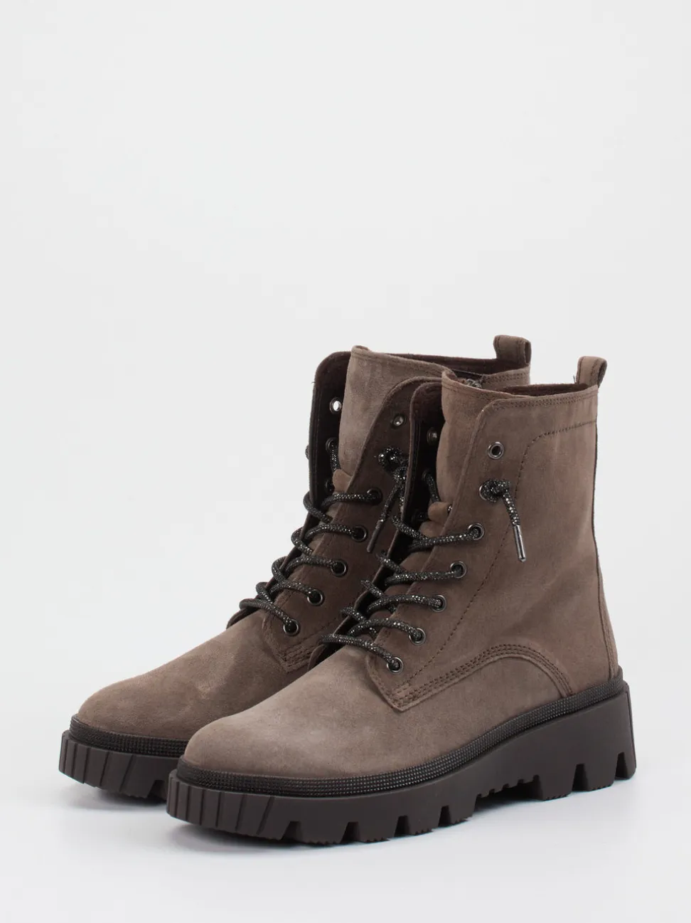 Gabor – Schnürboots aus Veloursleder mittelbraun