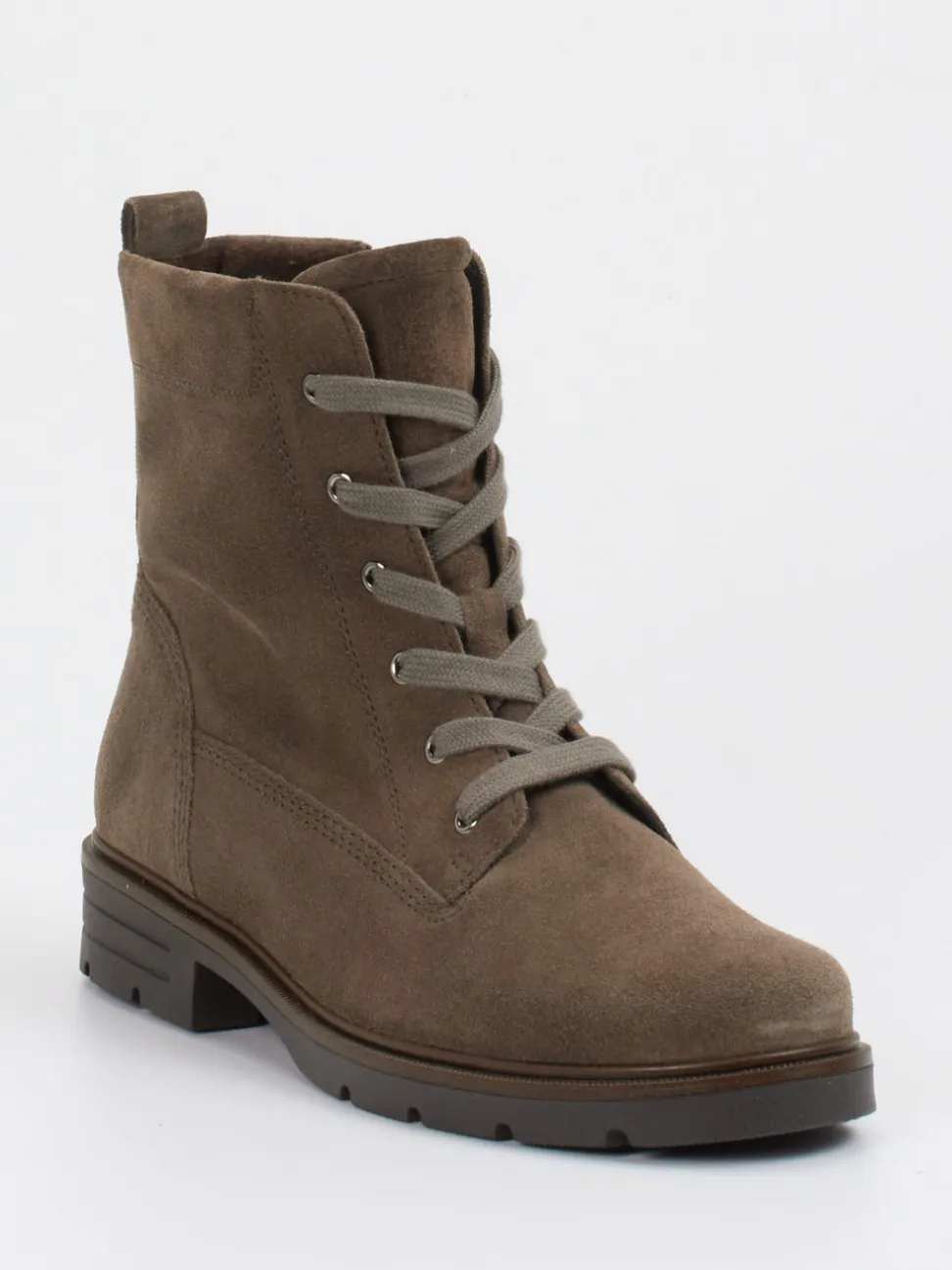 Gabor – Schnürboots aus Veloursleder mittelbraun