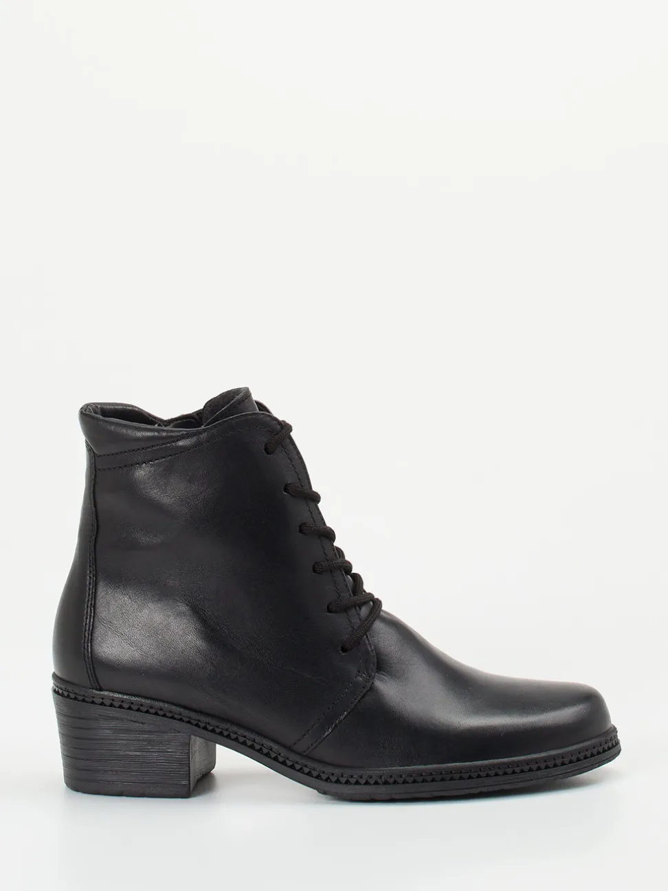Gabor – Schnürstiefelette aus Kalbleder Schwarz