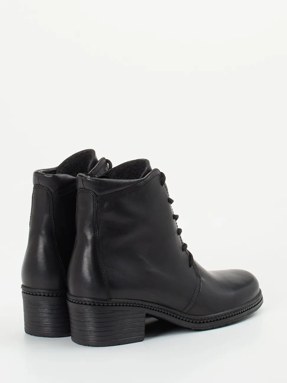 Gabor – Schnürstiefelette aus Kalbleder Schwarz