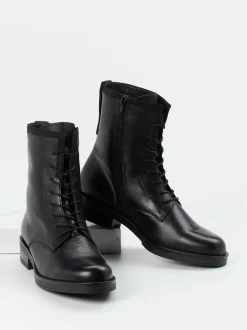 Gabor – Schnürstiefeletten aus Kalbleder Schwarz