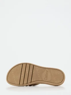 Gabor – Slides aus Metallicleder in Goldbeige