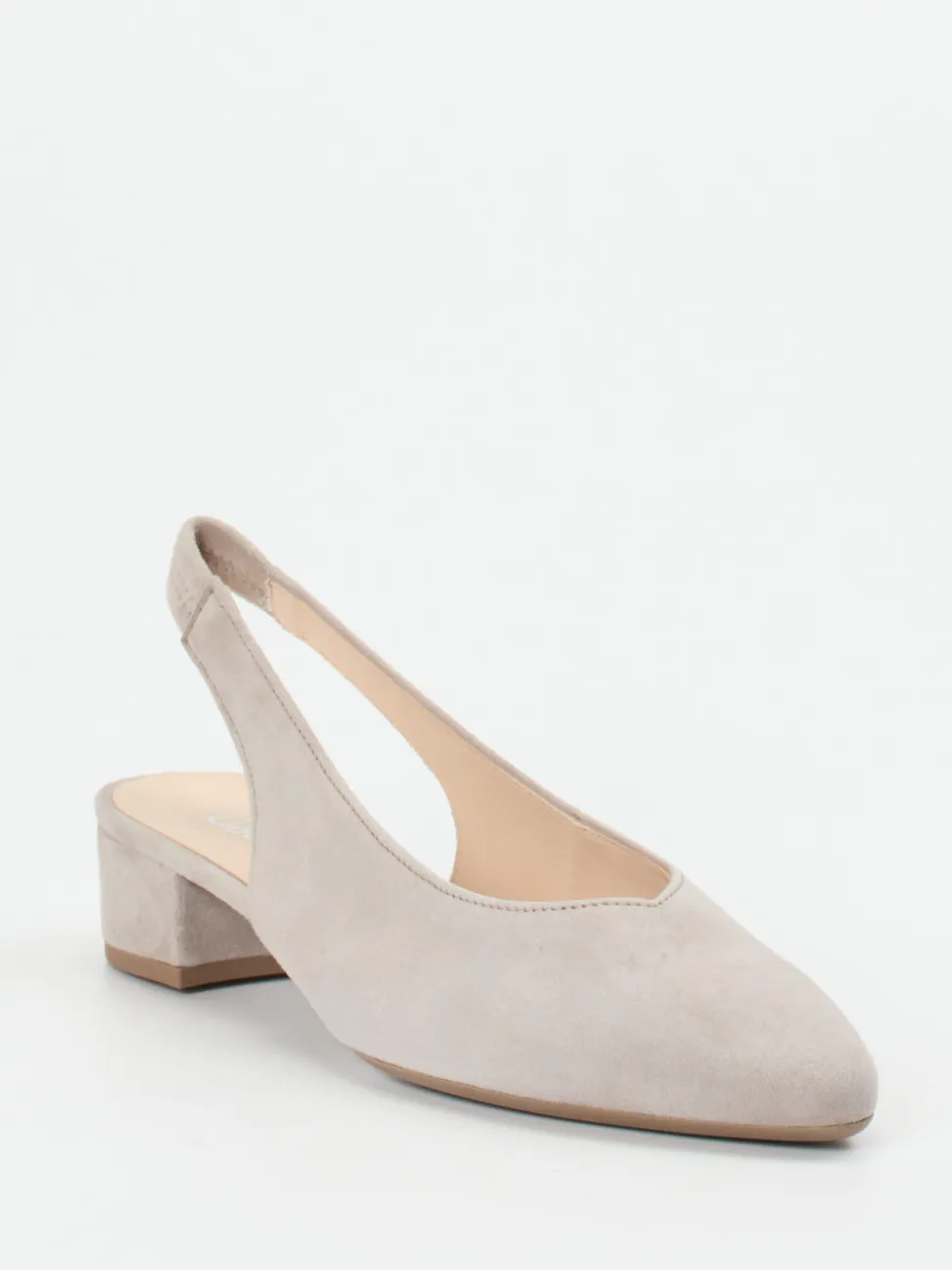 Gabor – Slingpumps aus Veloursleder in Beige