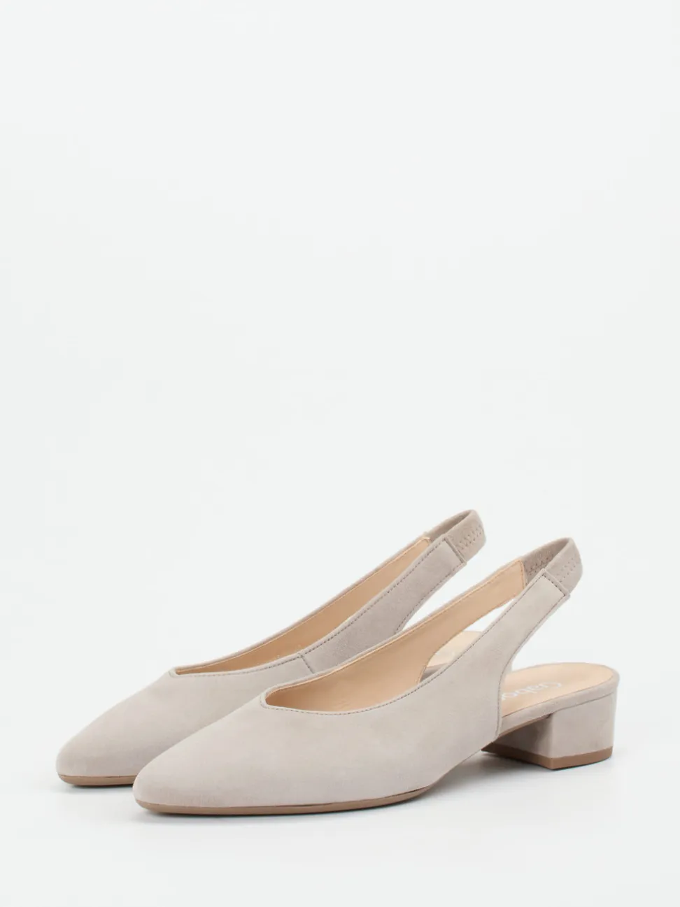 Gabor – Slingpumps aus Veloursleder in Beige