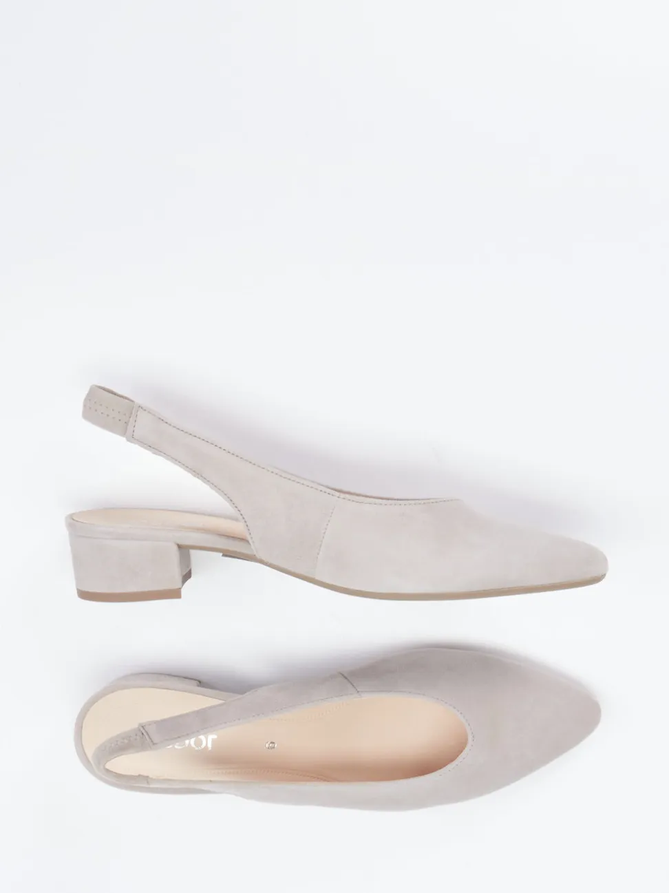 Gabor – Slingpumps aus Veloursleder in Beige