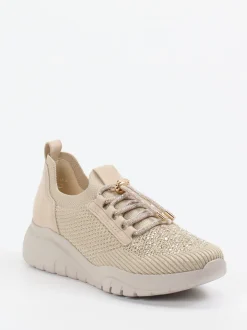 Gabor – Slip-On Sneaker aus Textilstrick in Beige