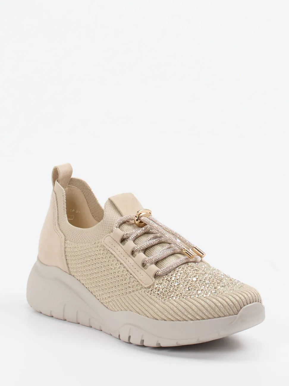 Gabor – Slip-On Sneaker aus Textilstrick in Beige