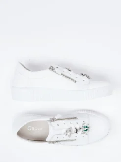 Gabor – Sneaker aus Kalbleder mit Schmuckdetails
