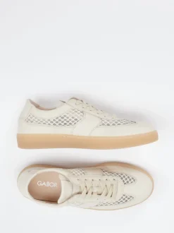 Gabor – Sneaker aus Leder und Mesh Beige