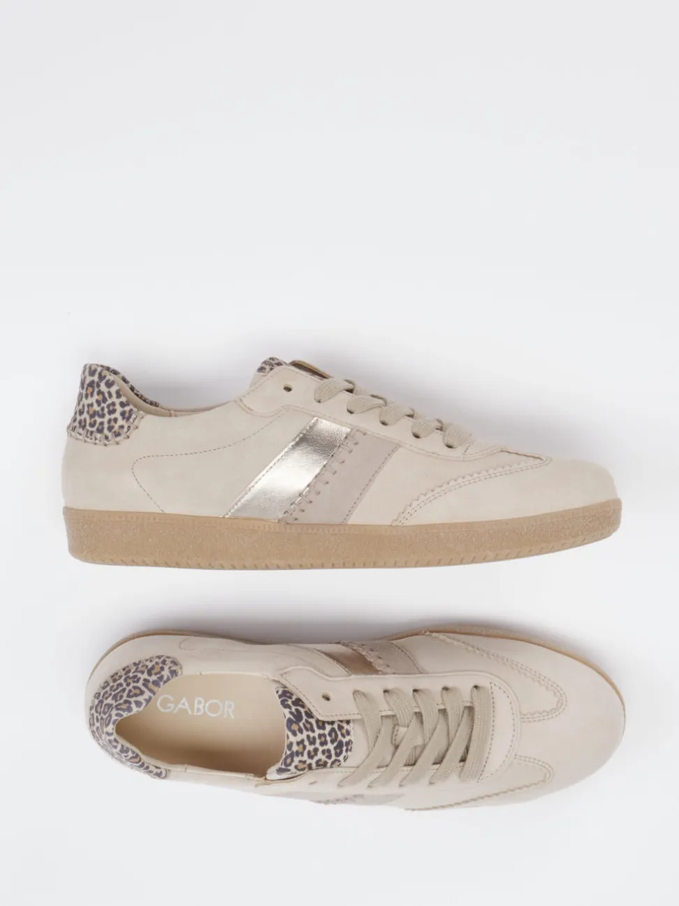Gabor – Sneaker aus Veloursleder mit Leoprint