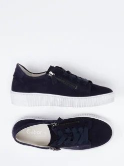 Gabor – Sneaker aus Veloursleder in Dunkelblau