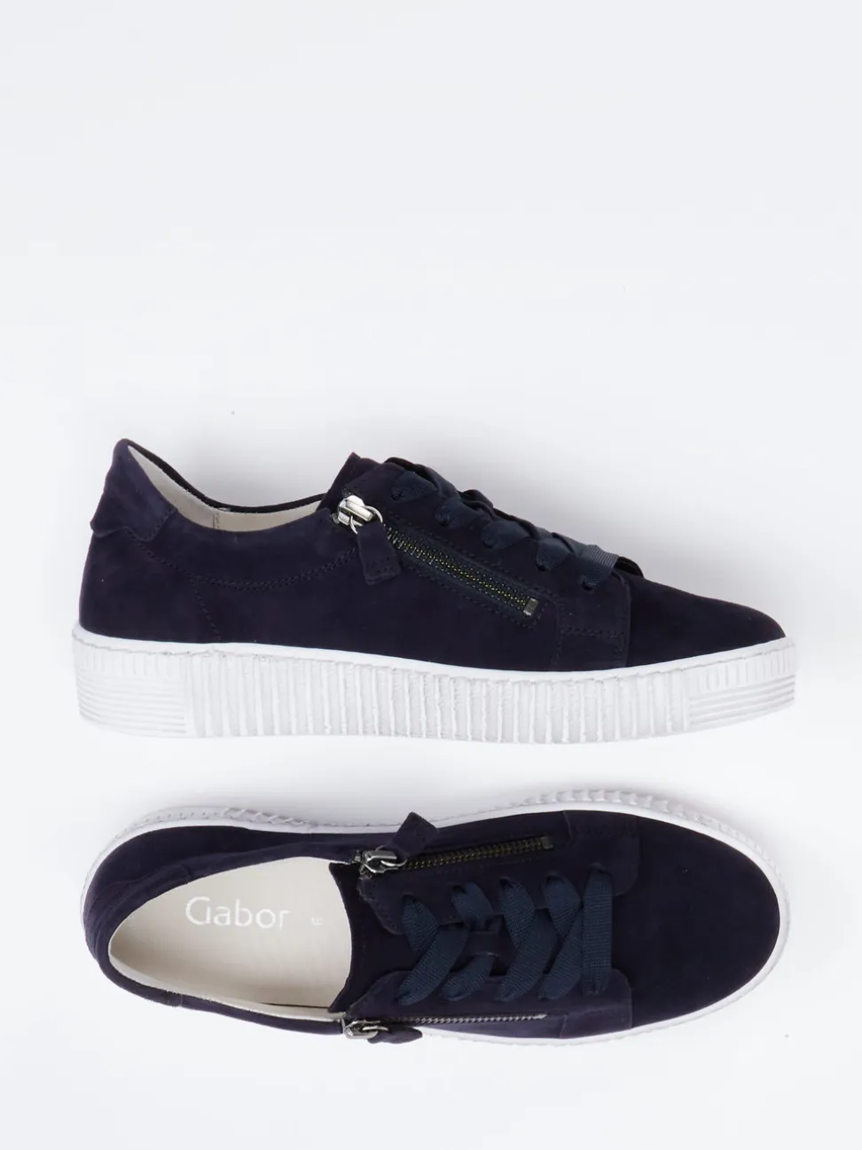Gabor – Sneaker aus Veloursleder in Dunkelblau
