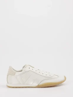 Gabor – Sneaker aus Velours und Textil in Offwhite