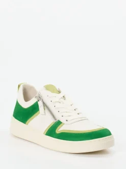 Gabor – Sneaker aus Veloursleder und Kalbleder cremeweiß