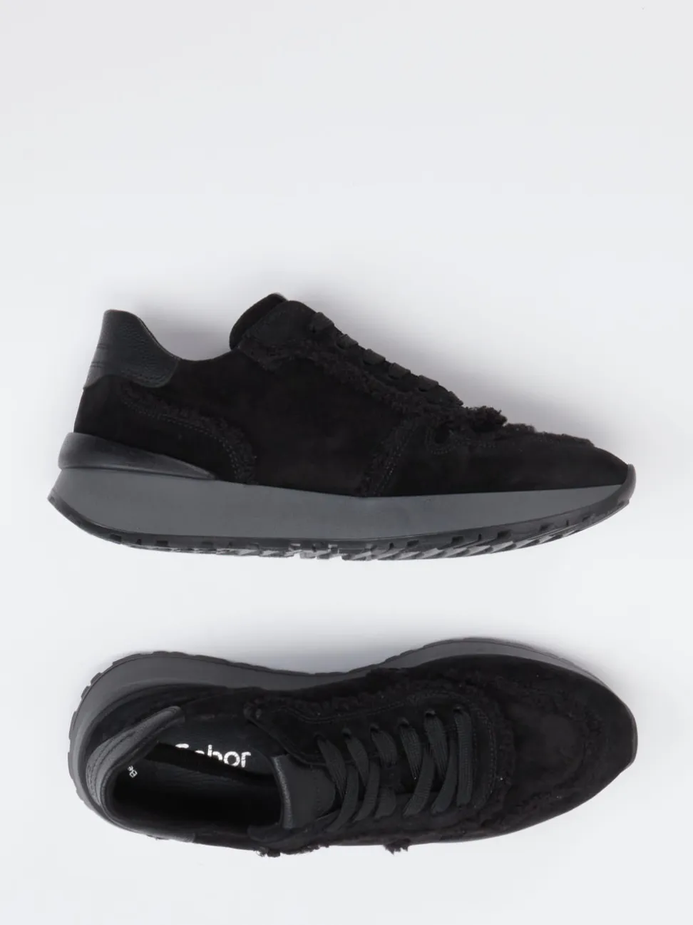 Gabor – Sneaker aus Veloursleder Schwarz