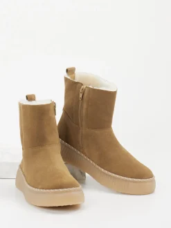 Gabor – Stiefelette aus Veloursleder cognacbraun