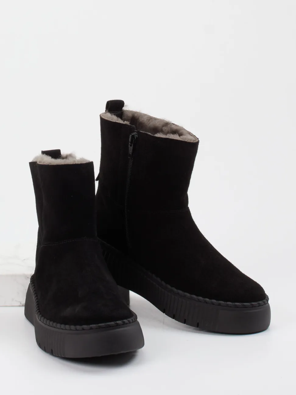 Gabor – Stiefeletten aus Veloursleder schwarz gefüttert