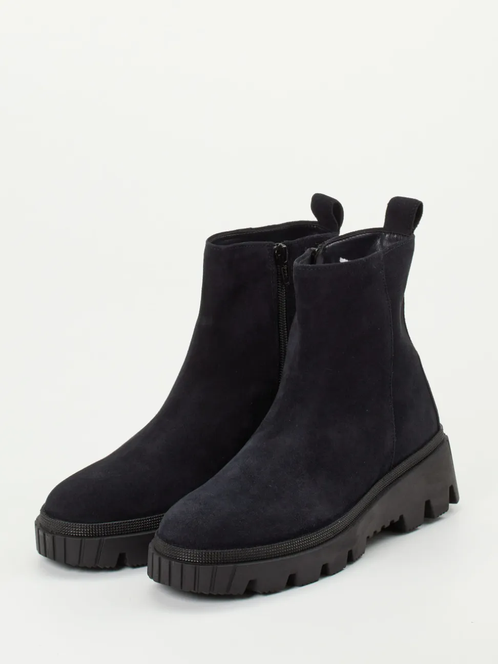 Gabor – Stiefeletten aus Veloursleder tiefschwarz