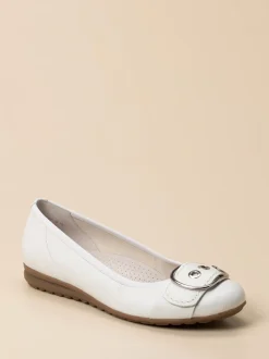 Gabor Comfort – Ballerina aus Kalbleder weiß