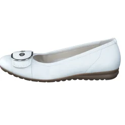 Gabor Comfort – Ballerina aus Kalbleder weiß