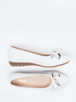 Gabor Comfort – Ballerinas aus Kalbleder Weiß