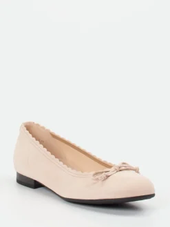 Gabor Comfort – Ballerinas aus Veloursleder Beige