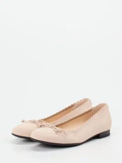 Gabor Comfort – Ballerinas aus Veloursleder Beige