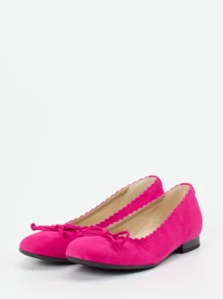 Gabor Comfort – Ballerinas aus Veloursleder pink