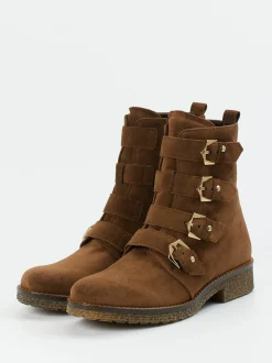 Gabor Comfort – Biker Boots aus Veloursleder braun