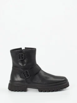 Gabor Comfort – Biker-Stiefelette aus Kalbleder schwarz