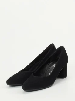 Gabor Comfort – Blockabsatz-Pumps aus Veloursleder schwarz
