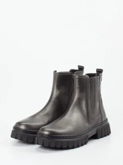 Gabor Comfort – Chelsea Boots aus Metallicleder anthrazit