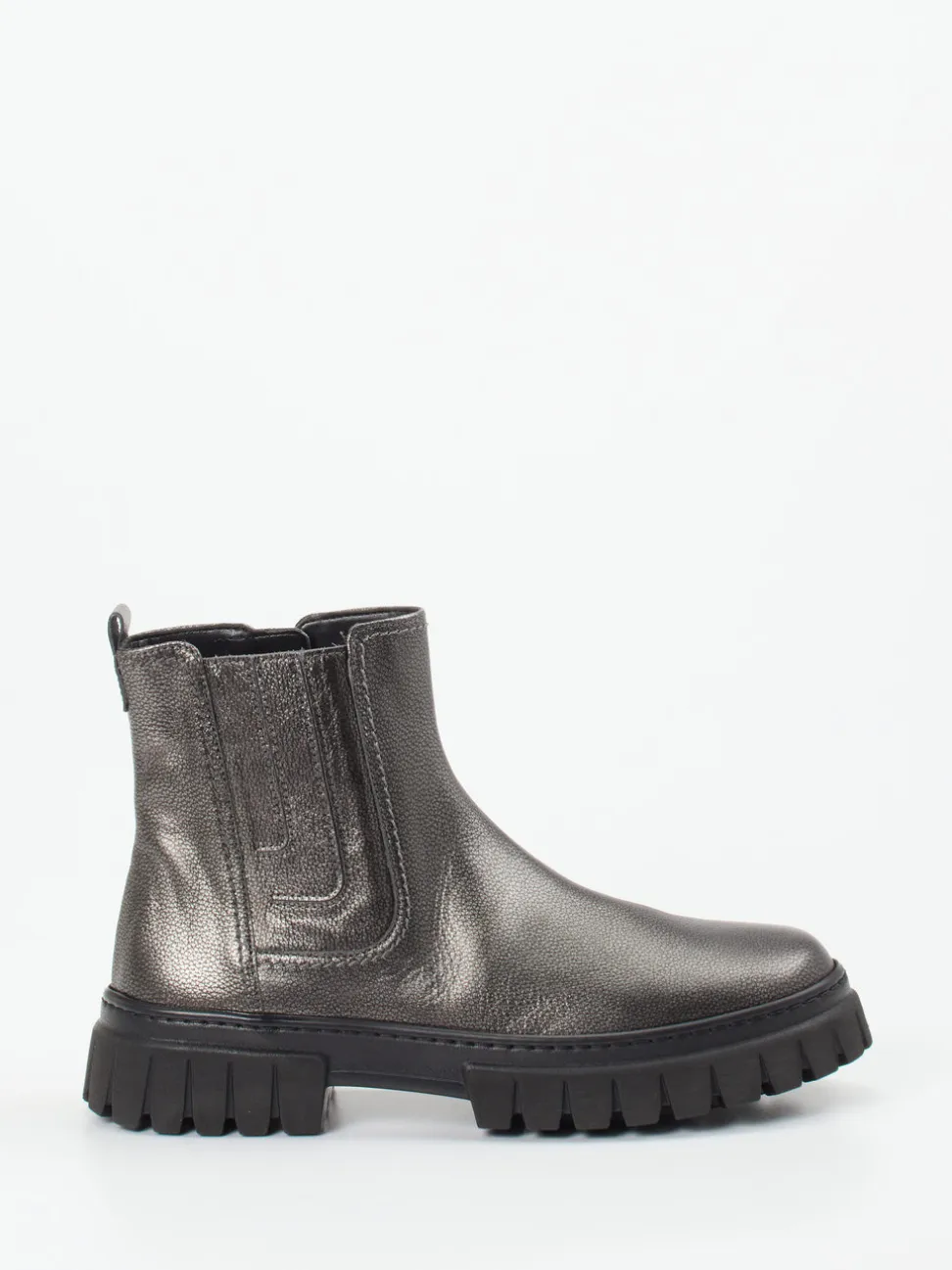 Gabor Comfort – Chelsea Boots aus Metallicleder anthrazit