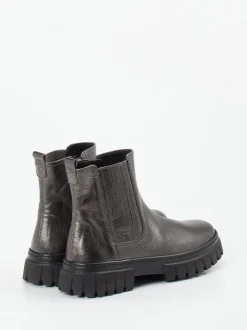 Gabor Comfort – Chelsea Boots aus Metallicleder anthrazit
