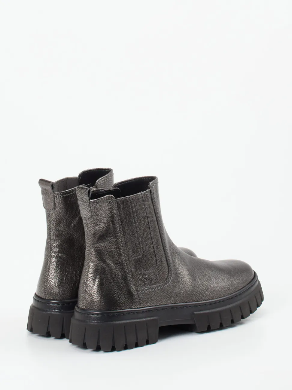 Gabor Comfort – Chelsea Boots aus Metallicleder anthrazit